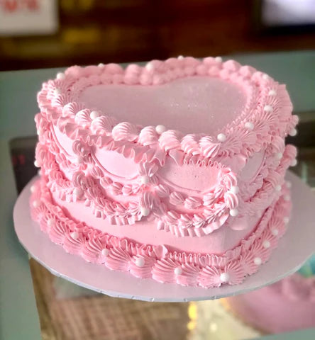 Pink Vintage Heart Cake