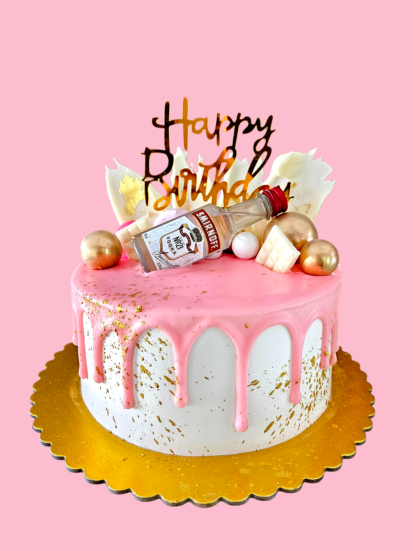 Pink Drip Delight Cake