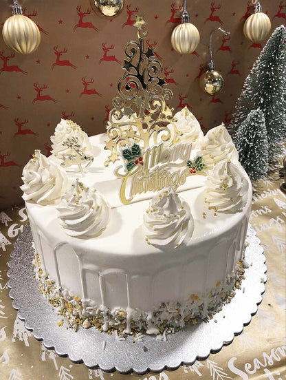 Deluxe White Drip Cake